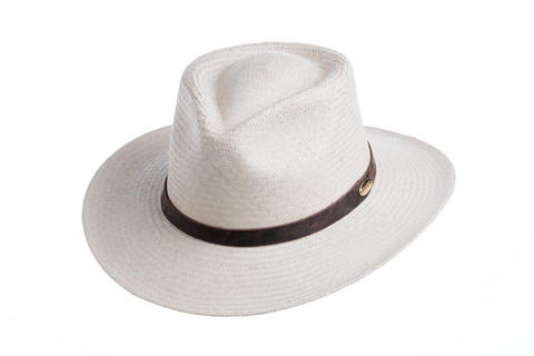 ladies fedora straw hat with floral band - S331