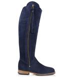 BareBack Sovereign Suede Boots with Tassel - Blue