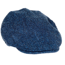 ZH014 Highland Harris Tweed Flat Cap Blue/Black