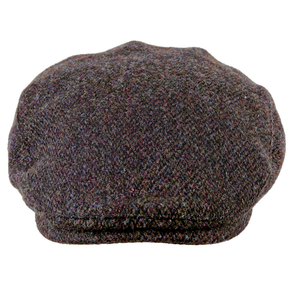 ZH014 Highland Harris Tweed Flat Cap - Brown Barleycorn