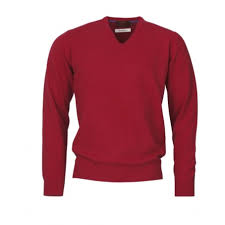 Laksen Yates V- Neck Brick Red Sweater