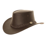 brown leather australian style hat - ak61