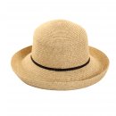 ladies mottled straw hat with slim band -S177