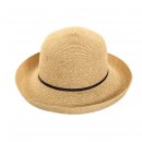 ladies mottled straw hat with slim band -S177