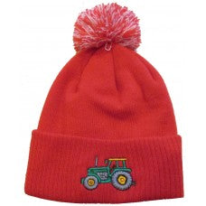 Tractor pompom hat